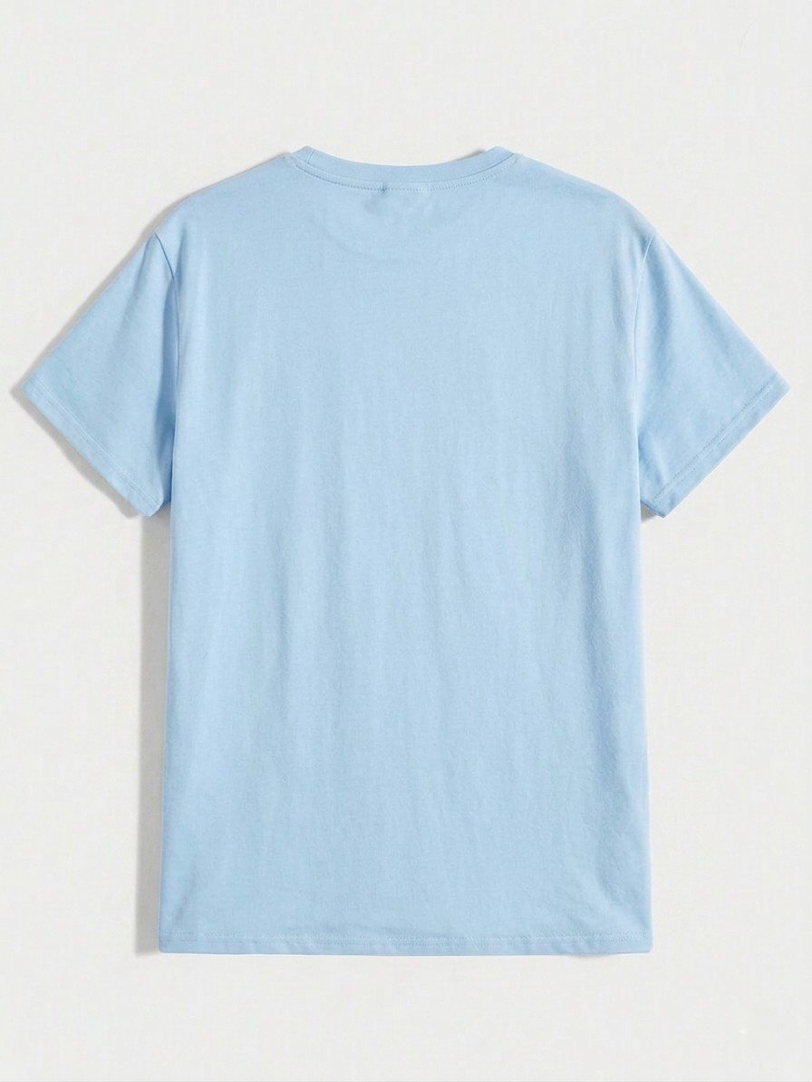 Women Sky Blue Oversized Printed Playboy T-shirt - Image 2