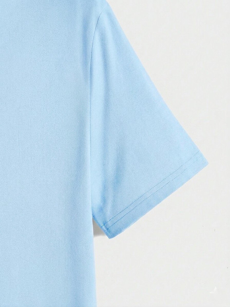Women Sky Blue Oversized Printed Playboy T-shirt - Image 3