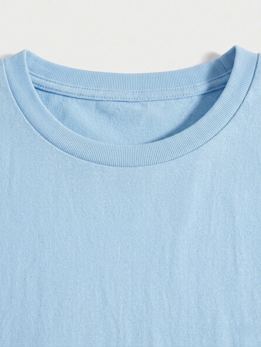 Men Sky Blue Oversized Printed Smiley T-shirt - Image 4