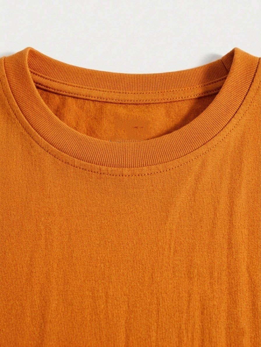 Women Orange Oversized Printed Heart T-shirt - Image 4