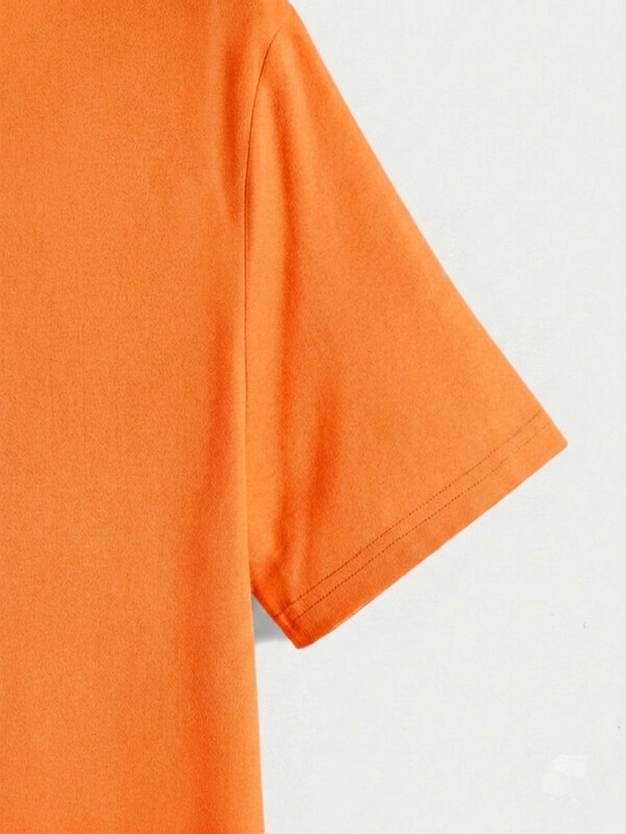 Women Orange Oversized Printed Heart T-shirt - Image 3