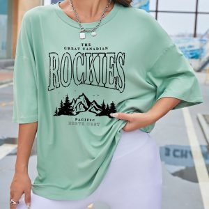 Women Pista Oversized Typography Rockies T-shirt