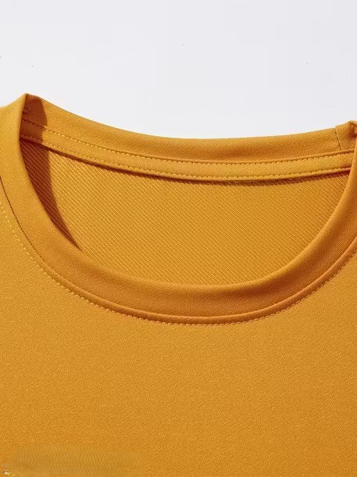Men Mustard Oversized Plain T-shirt - Image 3