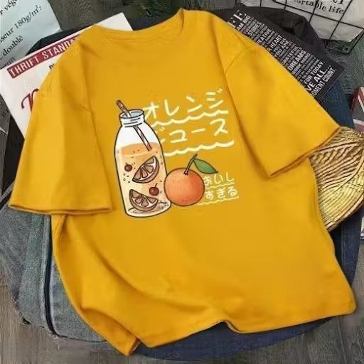 Women Mustard Oversized Printed Mojito T-shirt