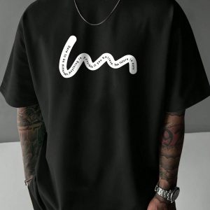 Men Black Oversized Typography Future Is Our T-shirt