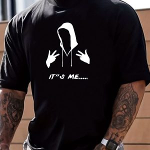 Men Black Oversized Printed It's Me T-shirt