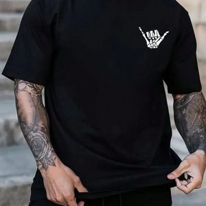 Men Black Oversized Printed Swag T-shirt